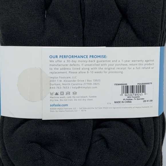 Sofsole Comfort Cushioned Crew black - Picture 2 of 2
